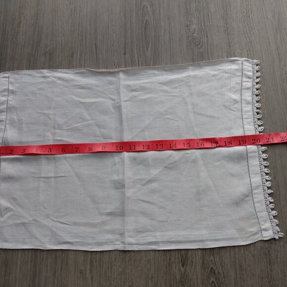 Vintage Crochet Trimmed Tea Towel Kitchen Dining Napkin - Picture 7 of 10